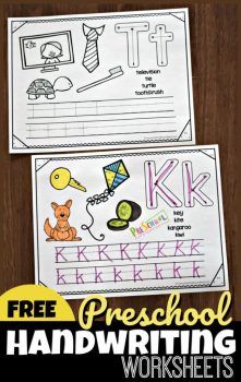 FREE Preschool Handwriting Worksheets