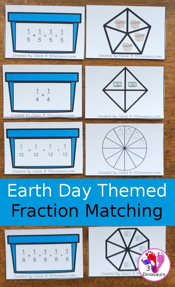 FREE Recycling-Themed Fraction Matching Cards