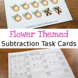 FREE Flower Subtraction Task Cards