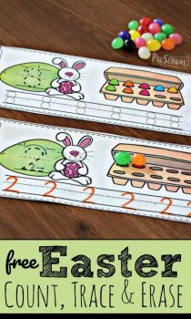 FREE Easter Count, Trace, & Erase Strips