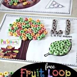 FREE Fruit Loop Alphabet Snack Mats