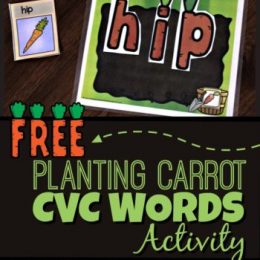 FREE Planting Carrot CVC Words Activity