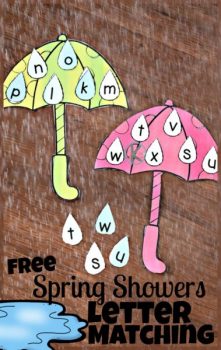 FREE Spring Showers Letter Matching