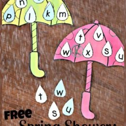 FREE Spring Showers Letter Matching