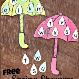 FREE Spring Showers Letter Matching