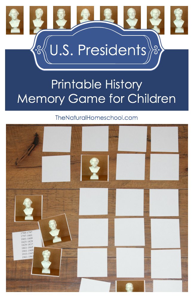 FREE Printable U.S. Presidents Memory Game