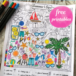 FREE Summer I Spy Coloring Pages