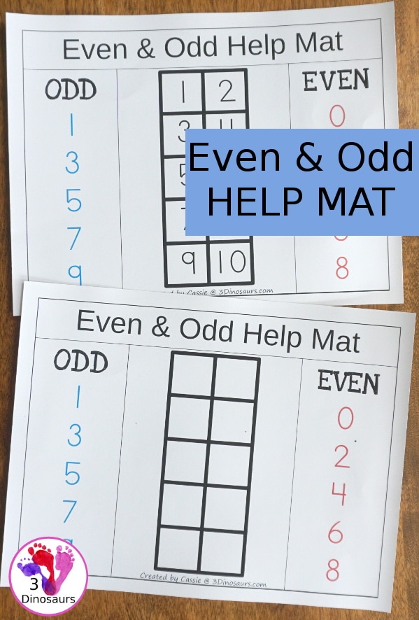 FREE Even & Odd Math Help Mat