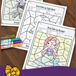 FREE Mermaid Color by Sight Words Pages