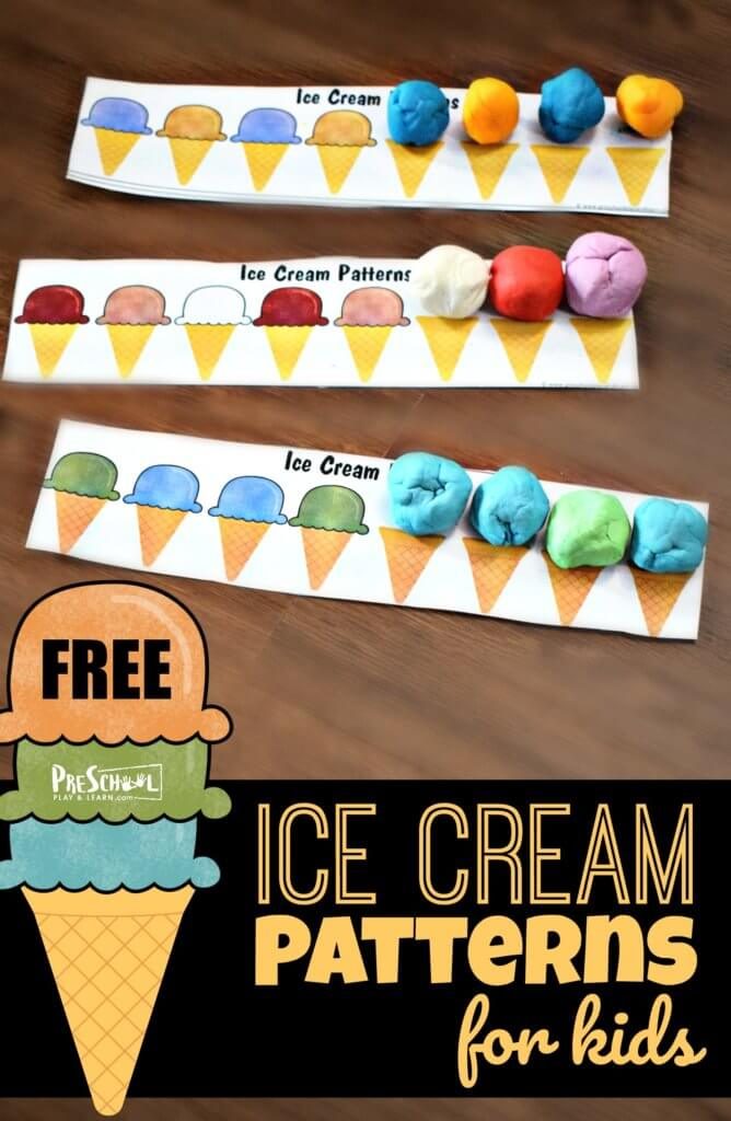 FREE Ice Cream Playdough Patterns