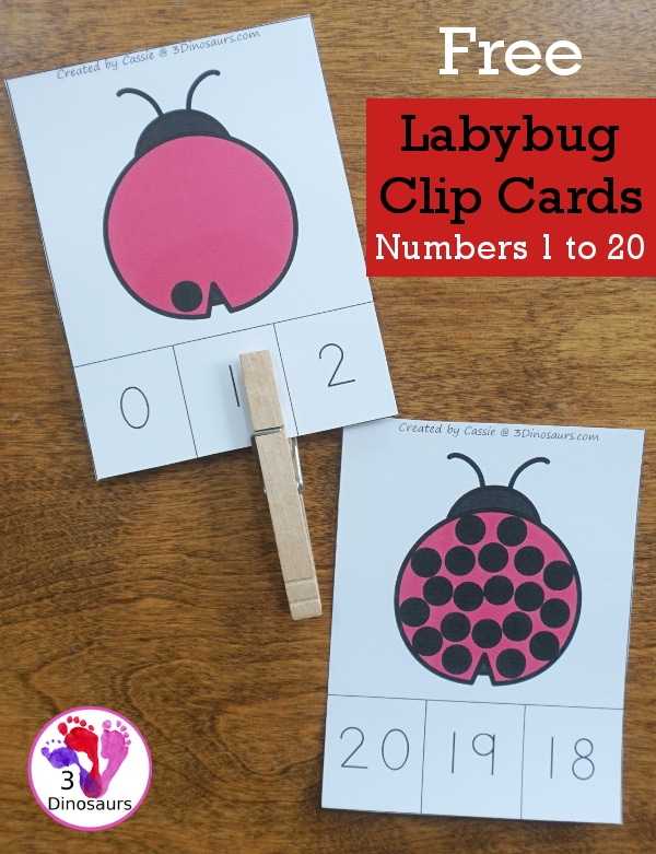 FREE Ladybug Number Clip Cards