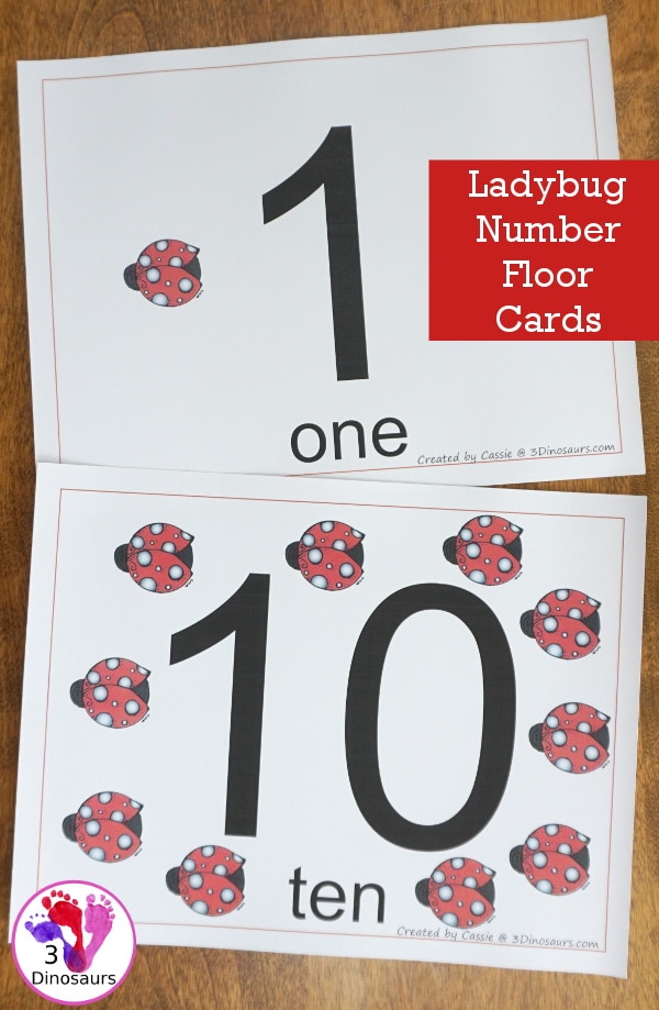 FREE Ladybug Floor Numbers (1-10)