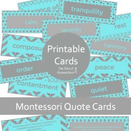 FREE Peace Words Cards + Montessori Quotes