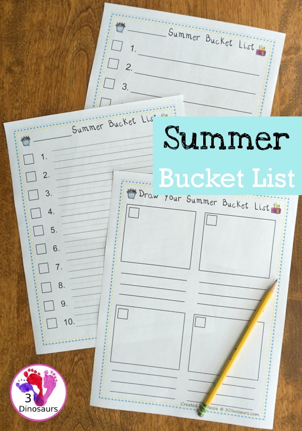 FREE Blank Summer Bucket List