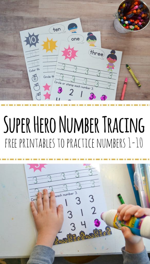 FREE Superhero Number Worksheets