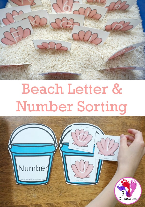 FREE Beach-Themed Number and Letter Sorting Activity