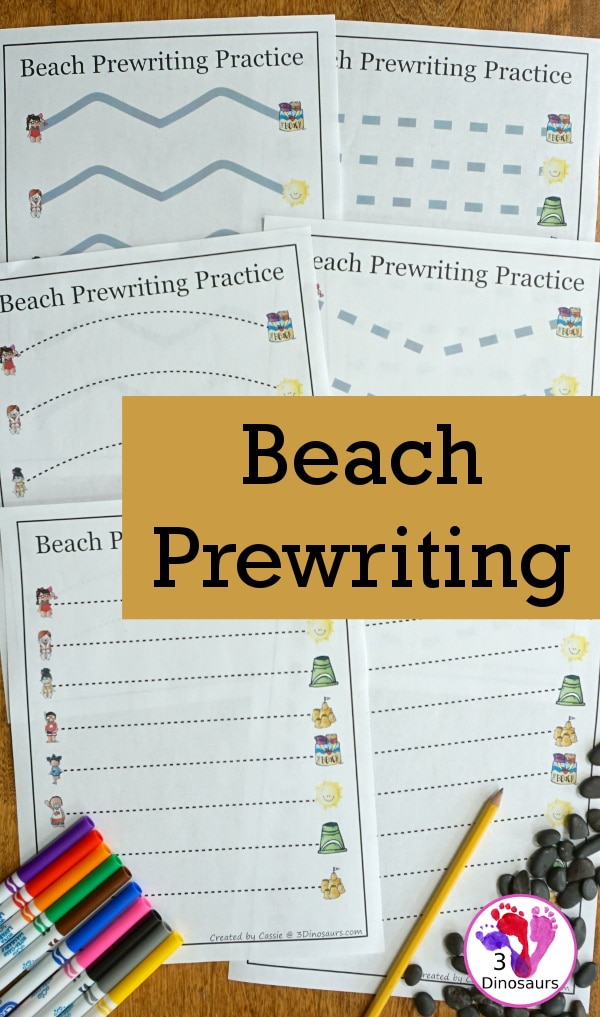 FREE Beach-Themed Prewriting Pages