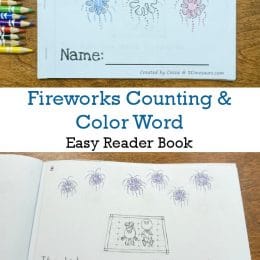 FREE Fireworks Counting & Color Word Easy Reader