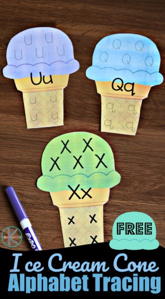 FREE Ice Cream Cone Alphabet Tracing