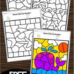 FREE Ocean Color by Number Worksheets