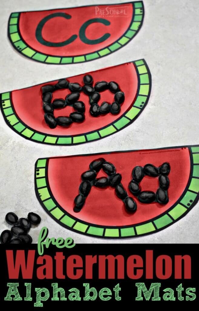 FREE Watermelon Alphabet Mats