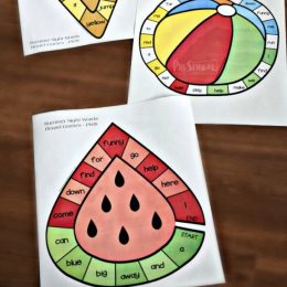 FREE Summer Preschool Sight Word Games