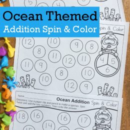 FREE Ocean-Themed Addition Spin & Color Sheets