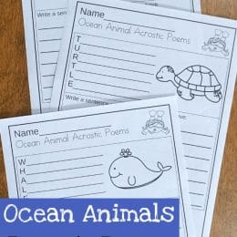 FREE Ocean Animals Acrostic Poems