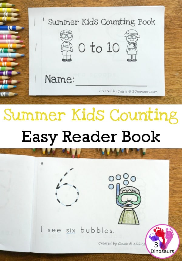 FREE Summer Kids Counting Easy Reader