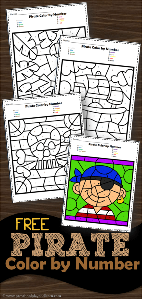 FREE Pirate Color by Number Activity