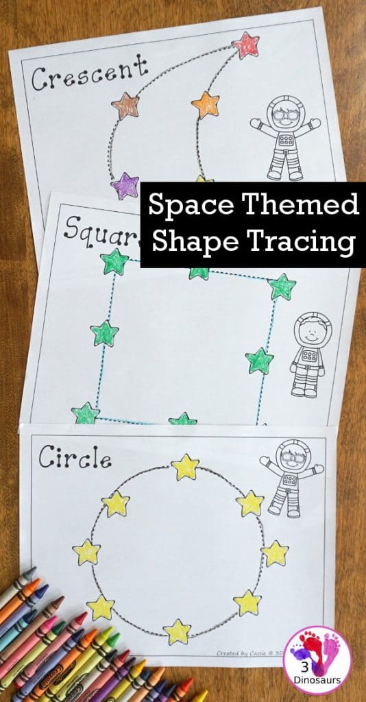 FREE Space Shape Tracing Sheets