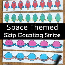 FREE Space-Themed Skip Counting Strips