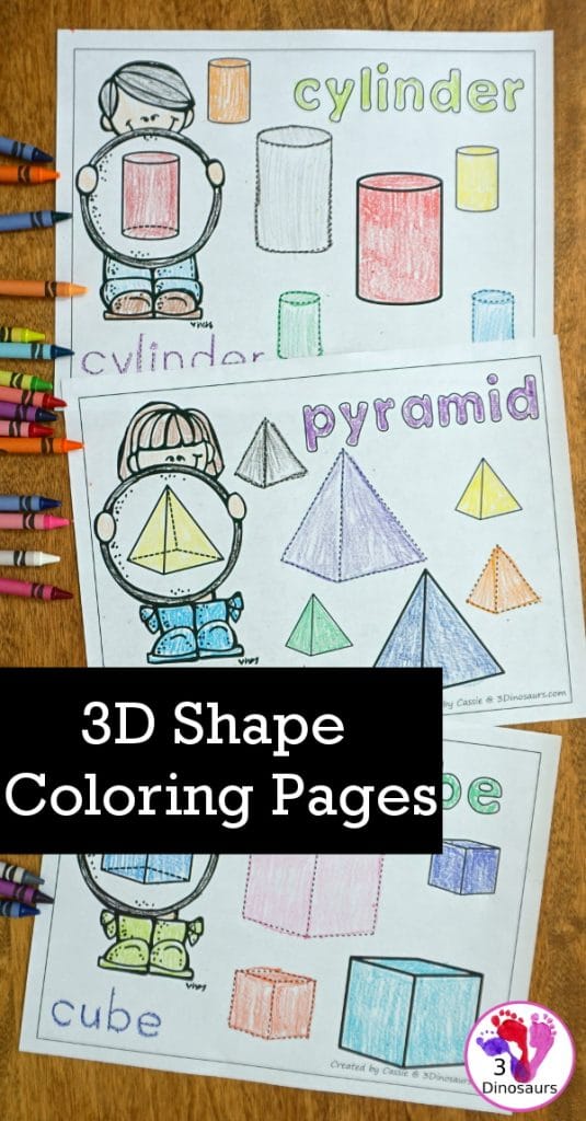 Introduce geometry this year with these 3D Shape Coloring Pages! #fhdhomeschoolers #freehomeschooldeals #homeschooling #hsfreebies #3dshapes