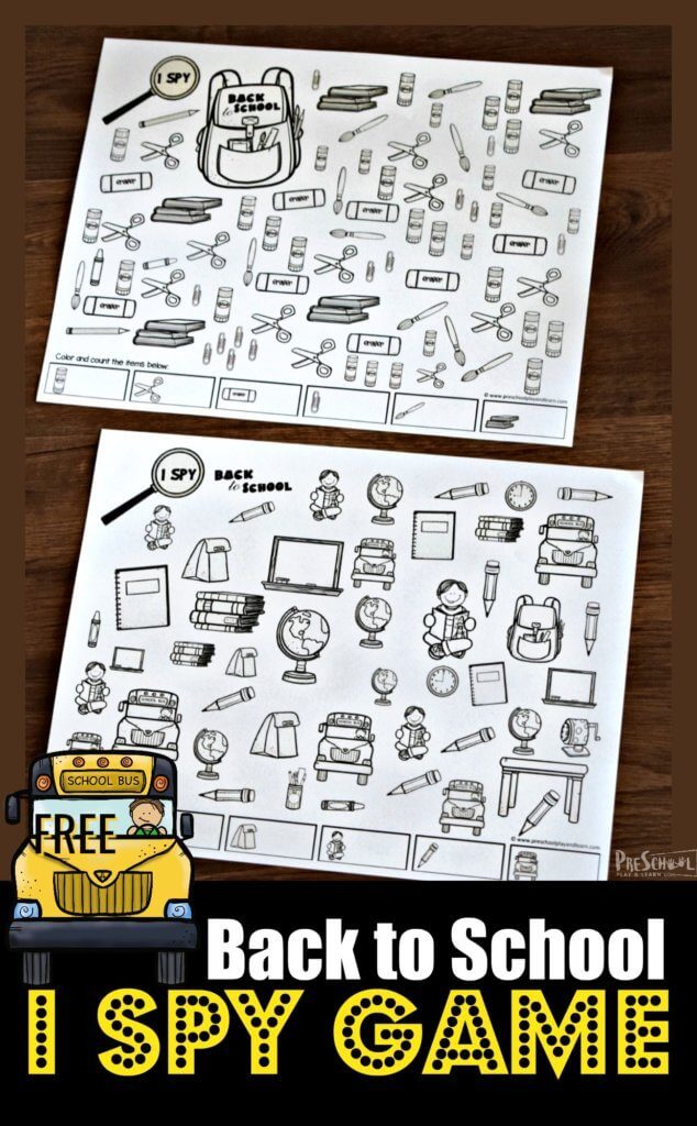 FREE Back to School I Spy Game