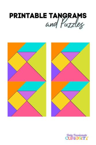 Looking for some challenging free time activities for your child? Check out these Printable Tangrams & Puzzles! #fhdhomeschoolers #freehomeschooldeals #homeschoolmath #homeschoolers #homeschooling #homeschoollife