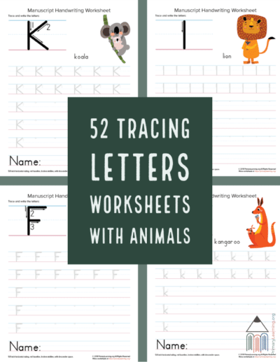 FREE Handwriting Practice with Animals