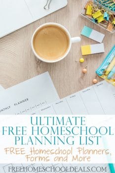 Planning your homeschool is half the battle. And it always helps to have a wonderful planning list, forms and everything ready at your fingertips. But you don't have to spend a ton of money! In fact, you can find amazing FREE options! #freehomeschooldeals #homeschooling #homeschoolers #homeschoolplanner