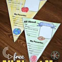 FREE All About Me Printable Pennant