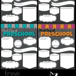 FREE First Day of Preschool Signs