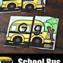 FREE School Bus Letter Matching Cards