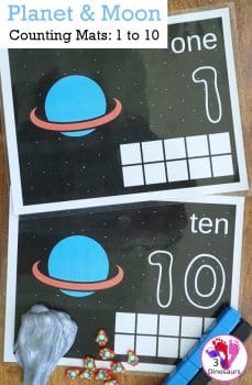 FREE Planet & Moon-Themed Counting Mats (1-10)