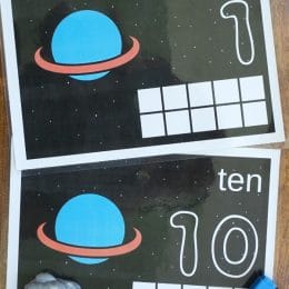 FREE Planet & Moon-Themed Counting Mats (1-10)