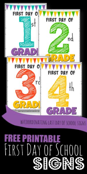 FREE Printable First Day of School Signs