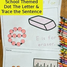 FREE School-Themed Dot the Letter & Trace the Sentence