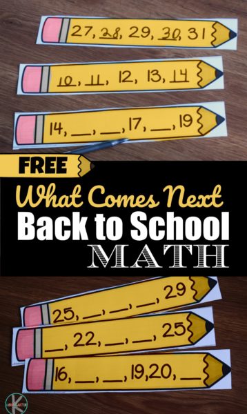 FREE What Comes Next?: Back to School Math Activity