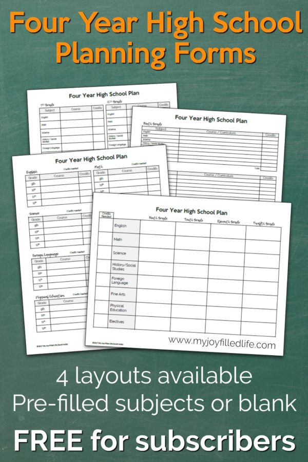 Plan out your high school year with these High School Planning Forms! #fhdhomeschoolers #freehomeschooldeals #hsfreebies #highschool #homeschoolmoms