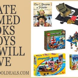 Whether your kids love pirates or you're prepping for Talk Like a Pirate Day, these books and toys are sure to be a hit! Check them out! #pirates #talklikeapirate #freehomeschooldeals #fhdhomeschoolers