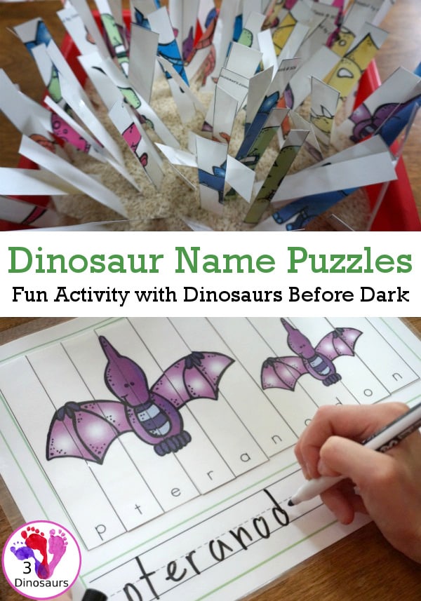 Teaching a dinosaur lover? You'll love these FREE Dinosaur Name Puzzles! #fhdhomeschoolers #freehomeschooldeals #hsfreebies #homeschoolmoms #science