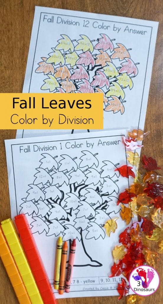 Don't dread division with this FREE Fall Leaves Color by Division! #fhdhomeschoolers #freehomeschooldeals #homeschoolmath #hsfreebies #fallresources