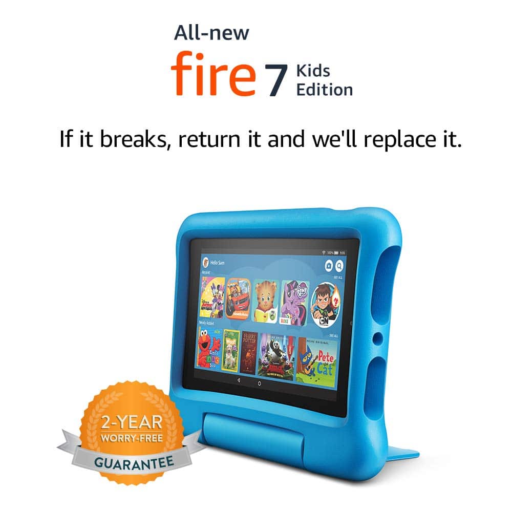 My children use apps on their phones for math, spelling, and reading when we travel. Having a reliable device is important, but kids are tough on them. This year, give them their own with protection. Save 30% on the Fire 7 Kids Edition today! #amazondeals #homeschooldeals #freehomeschooldeals #fhdhomeschoolers